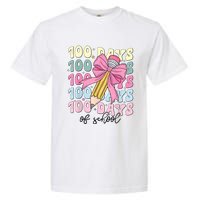 100 Days Of School Girl Coquette Bow 100th Day Of School Garment-Dyed Heavyweight T-Shirt