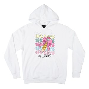 100 Days Of School Girl Coquette Bow 100th Day Of School Hoodie