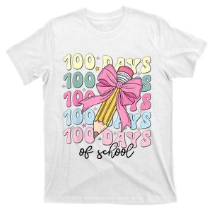 100 Days Of School Girl Coquette Bow 100th Day Of School T-Shirt