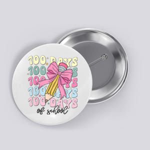 100 Days Of School Girl Coquette Bow 100th Day Of School Button