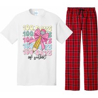 100 Days Of School Girl Coquette Bow 100th Day Of School Pajama Set