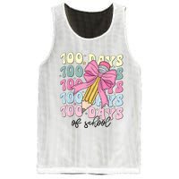 100 Days Of School Girl Coquette Bow 100th Day Of School Mesh Reversible Basketball Jersey Tank