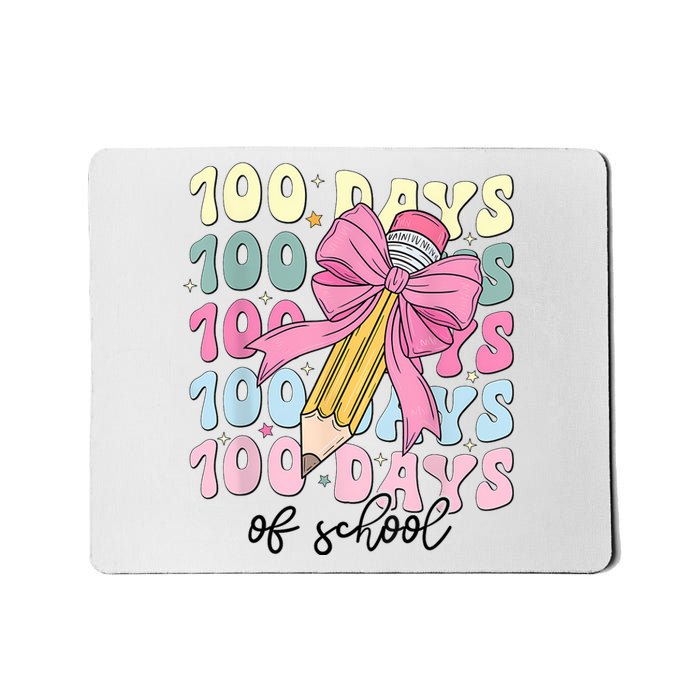 100 Days Of School Girl Coquette Bow 100th Day Of School Mousepad