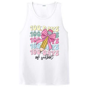 100 Days Of School Girl Coquette Bow 100th Day Of School PosiCharge Competitor Tank