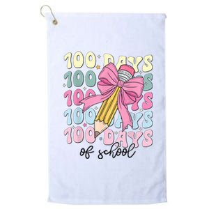 100 Days Of School Girl Coquette Bow 100th Day Of School Platinum Collection Golf Towel