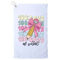 100 Days Of School Girl Coquette Bow 100th Day Of School Platinum Collection Golf Towel