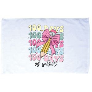 100 Days Of School Girl Coquette Bow 100th Day Of School Microfiber Hand Towel