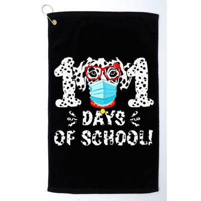 101 Days Of School Dalmatian Dog Face Mask 100th Day School Platinum Collection Golf Towel