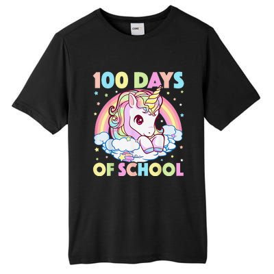 100 Days of School Unicorn Girls Teacher 100th Day of School Tall Fusion ChromaSoft Performance T-Shirt