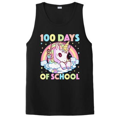 100 Days of School Unicorn Girls Teacher 100th Day of School PosiCharge Competitor Tank