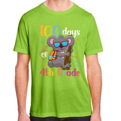 100 Days Of 4Th Grade Koala 100Th Day School Fourth Grade Gift Adult ChromaSoft Performance T-Shirt