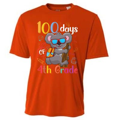 100 Days Of 4Th Grade Koala 100Th Day School Fourth Grade Gift Cooling Performance Crew T-Shirt