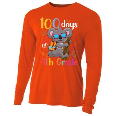 100 Days Of 4Th Grade Koala 100Th Day School Fourth Grade Gift Cooling Performance Long Sleeve Crew