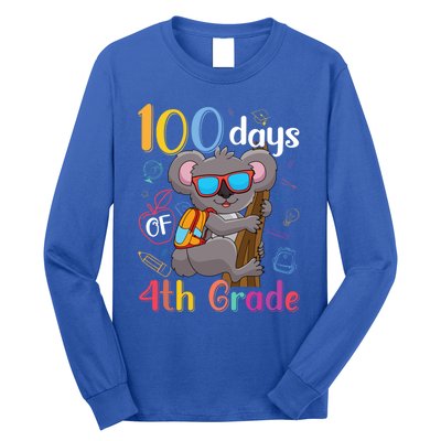 100 Days Of 4Th Grade Koala 100Th Day School Fourth Grade Gift Long Sleeve Shirt