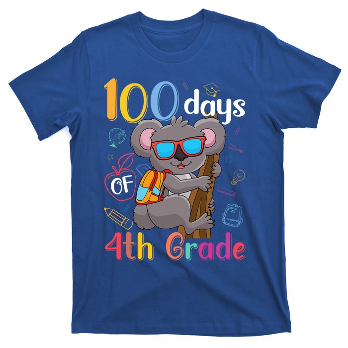 100 Days Of 4Th Grade Koala 100Th Day School Fourth Grade Gift T-Shirt