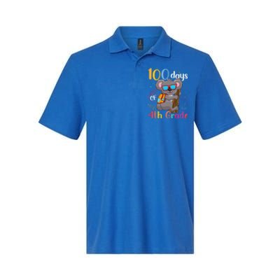 100 Days Of 4Th Grade Koala 100Th Day School Fourth Grade Gift Softstyle Adult Sport Polo