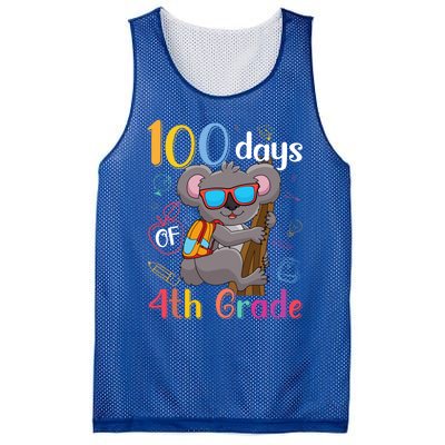 100 Days Of 4Th Grade Koala 100Th Day School Fourth Grade Gift Mesh Reversible Basketball Jersey Tank