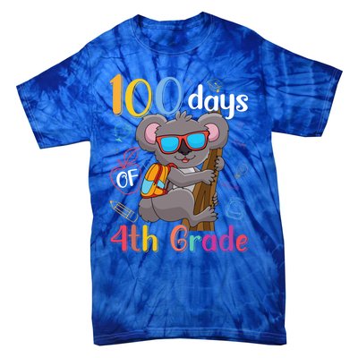 100 Days Of 4Th Grade Koala 100Th Day School Fourth Grade Gift Tie-Dye T-Shirt