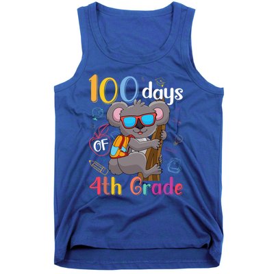 100 Days Of 4Th Grade Koala 100Th Day School Fourth Grade Gift Tank Top