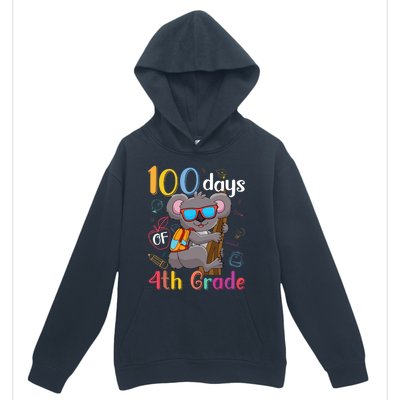 100 Days Of 4Th Grade Koala 100Th Day School Fourth Grade Gift Urban Pullover Hoodie