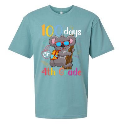 100 Days Of 4Th Grade Koala 100Th Day School Fourth Grade Gift Sueded Cloud Jersey T-Shirt