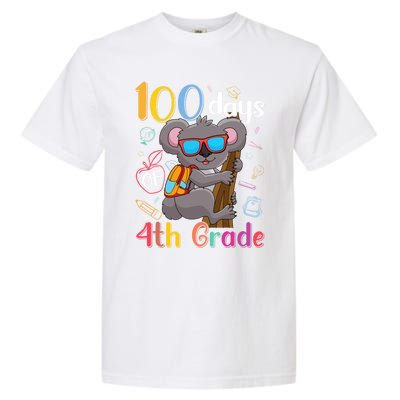 100 Days Of 4Th Grade Koala 100Th Day School Fourth Grade Gift Garment-Dyed Heavyweight T-Shirt