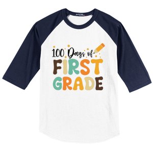 100 Days Of First Grade 100th Day Of School Back To School Baseball Sleeve Shirt