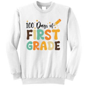 100 Days Of First Grade 100th Day Of School Back To School Sweatshirt