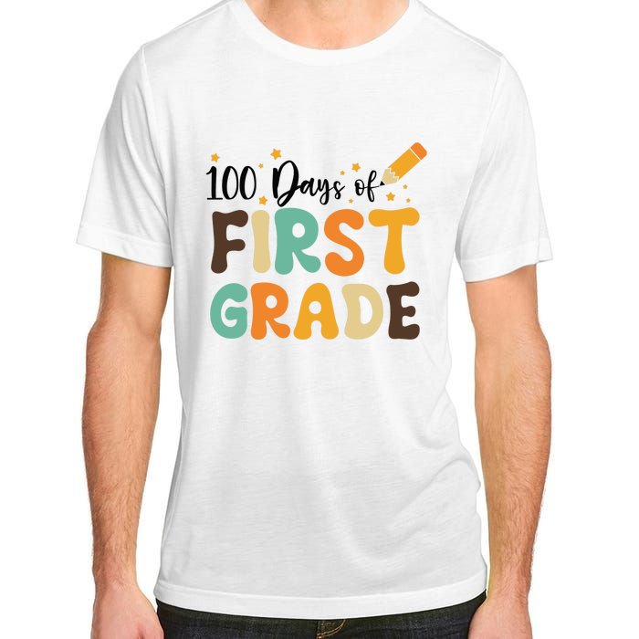 100 Days Of First Grade 100th Day Of School Back To School Adult ChromaSoft Performance T-Shirt