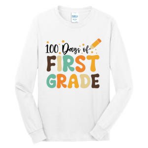 100 Days Of First Grade 100th Day Of School Back To School Tall Long Sleeve T-Shirt