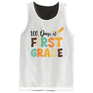 100 Days Of First Grade 100th Day Of School Back To School Mesh Reversible Basketball Jersey Tank