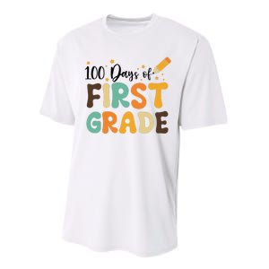 100 Days Of First Grade 100th Day Of School Back To School Performance Sprint T-Shirt