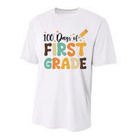 100 Days Of First Grade 100th Day Of School Back To School Performance Sprint T-Shirt