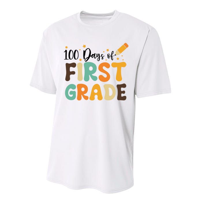 100 Days Of First Grade 100th Day Of School Back To School Performance Sprint T-Shirt