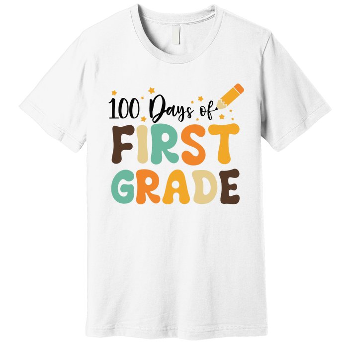 100 Days Of First Grade 100th Day Of School Back To School Premium T-Shirt