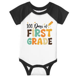 100 Days Of First Grade 100th Day Of School Back To School Infant Baby Jersey Bodysuit