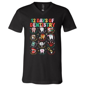 12 Days Of Dentistry Christmas Dental Squad Crew Dentist V-Neck T-Shirt