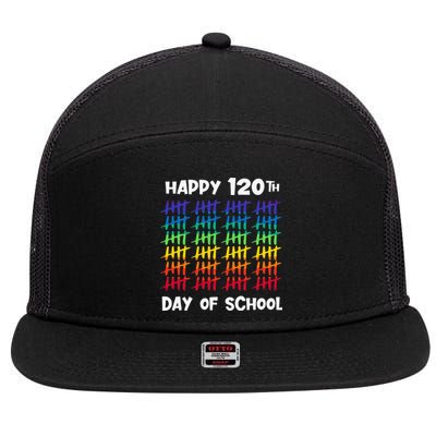 120th Day Of School 120 Days Teacher 7 Panel Mesh Trucker Snapback Hat