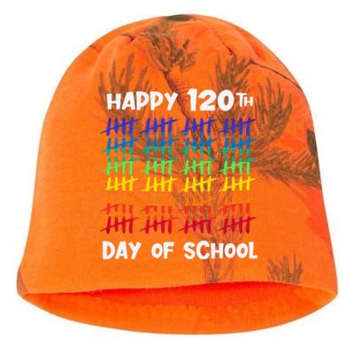 120th Day Of School 120 Days Teacher Kati - Camo Knit Beanie