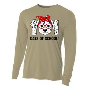 101 Days Of School Dalmatian Dog Teachers Gift Cooling Performance Long Sleeve Crew