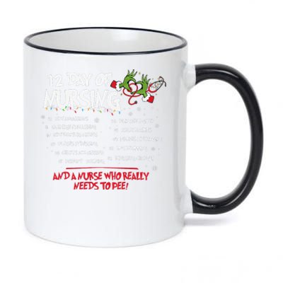 12 Day Of Nursing Hospital Christmas Nurse Xmas Holiday Long 11oz Black Color Changing Mug