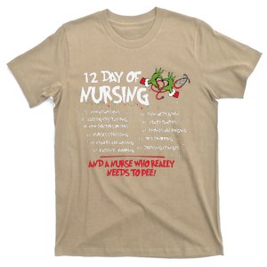 12 Day Of Nursing Hospital Christmas Nurse Xmas Holiday Long T-Shirt