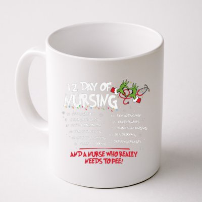 12 Day Of Nursing Hospital Christmas Nurse Xmas Holiday Long Coffee Mug