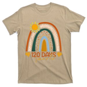 120th Day Of School Teacher 120 Days Smarter Rainbow Funny T-Shirt