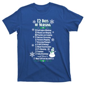 12 Days Of Nursing Funny Nurses Christmas Ugly Gift T-Shirt