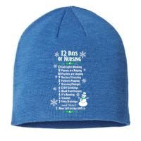 12 Days Of Nursing Funny Nurses Christmas Ugly Gift Sustainable Beanie