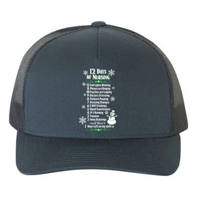 12 Days Of Nursing Funny Nurses Christmas Ugly Gift Yupoong Adult 5-Panel Trucker Hat