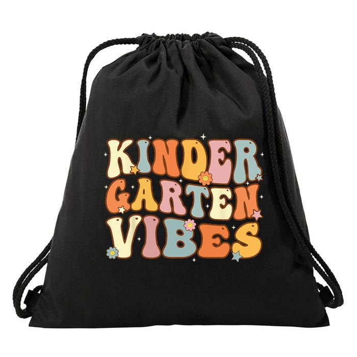 1st Day of School Kindergarten Vibes Student Teacher Drawstring Bag