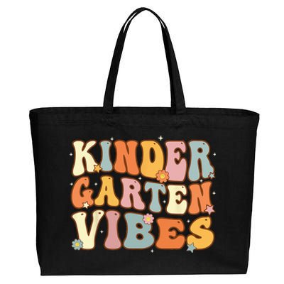 1st Day of School Kindergarten Vibes Student Teacher Cotton Canvas Jumbo Tote