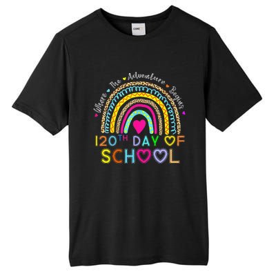 120th Day Of School Teacher 120 Days Smarter Rainbow Tall Fusion ChromaSoft Performance T-Shirt